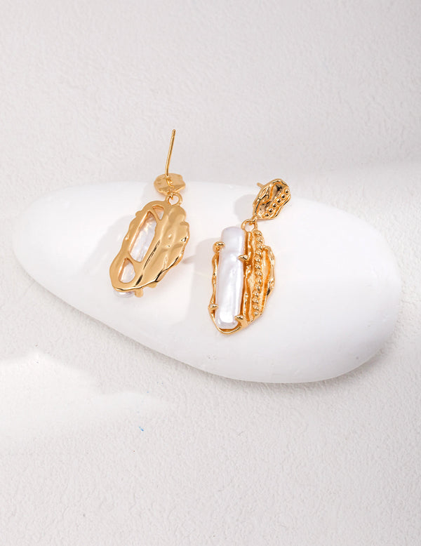 Baroque Pearl Gold Earrings