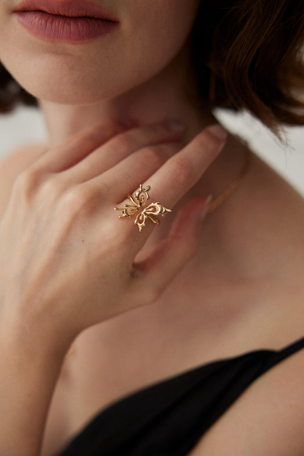 Abstract Butterfly Ring